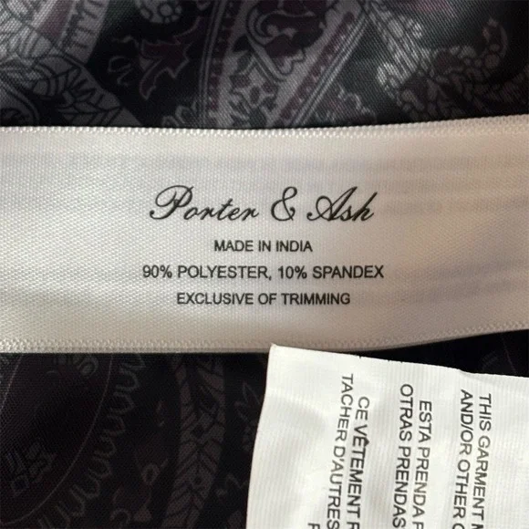 Porter & Ash Bomber Jacket Men's Small Brown Full Zip Paisley Lined - Picture 3 of 7